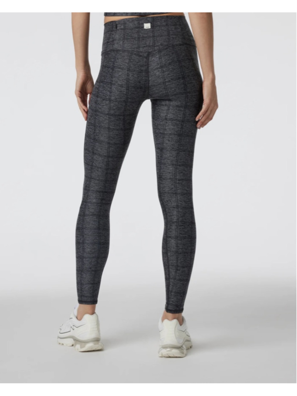 Vuori Clean Elevation Leggings Charcoal/Black Windowpane Size S